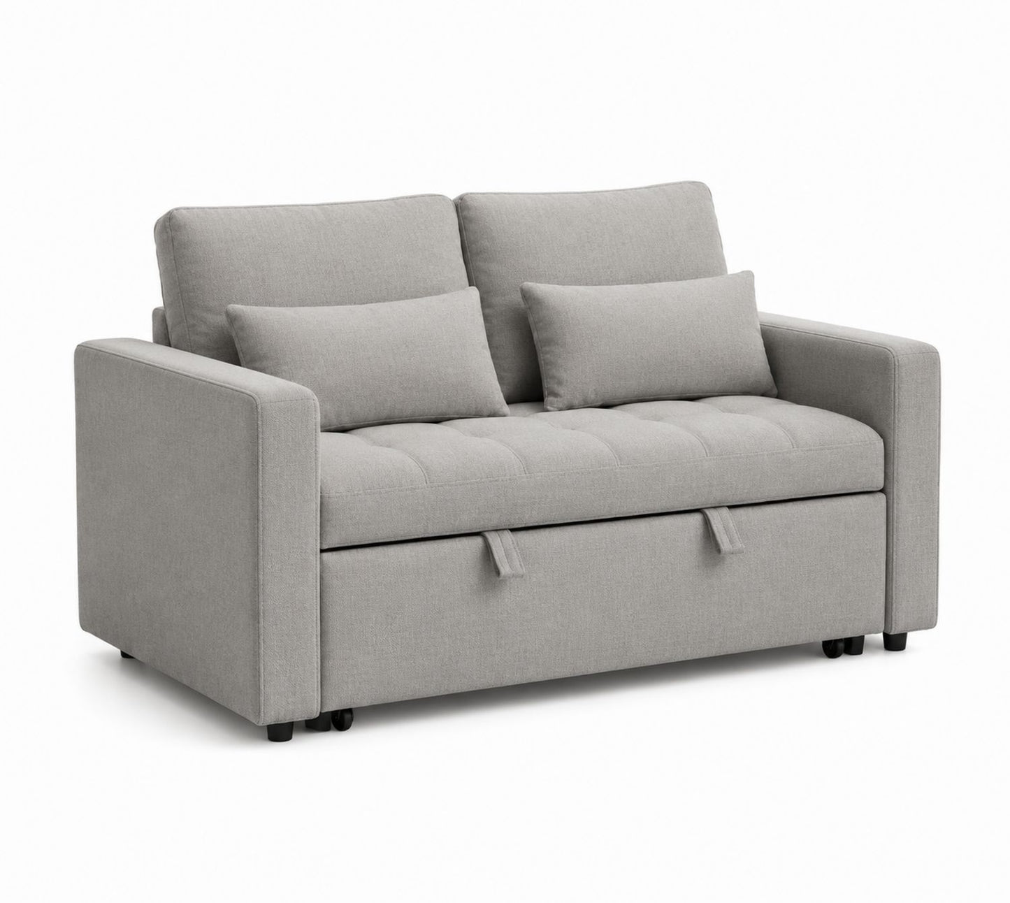 Rozkładana sofa z tkaniny Szara 160x90 cm