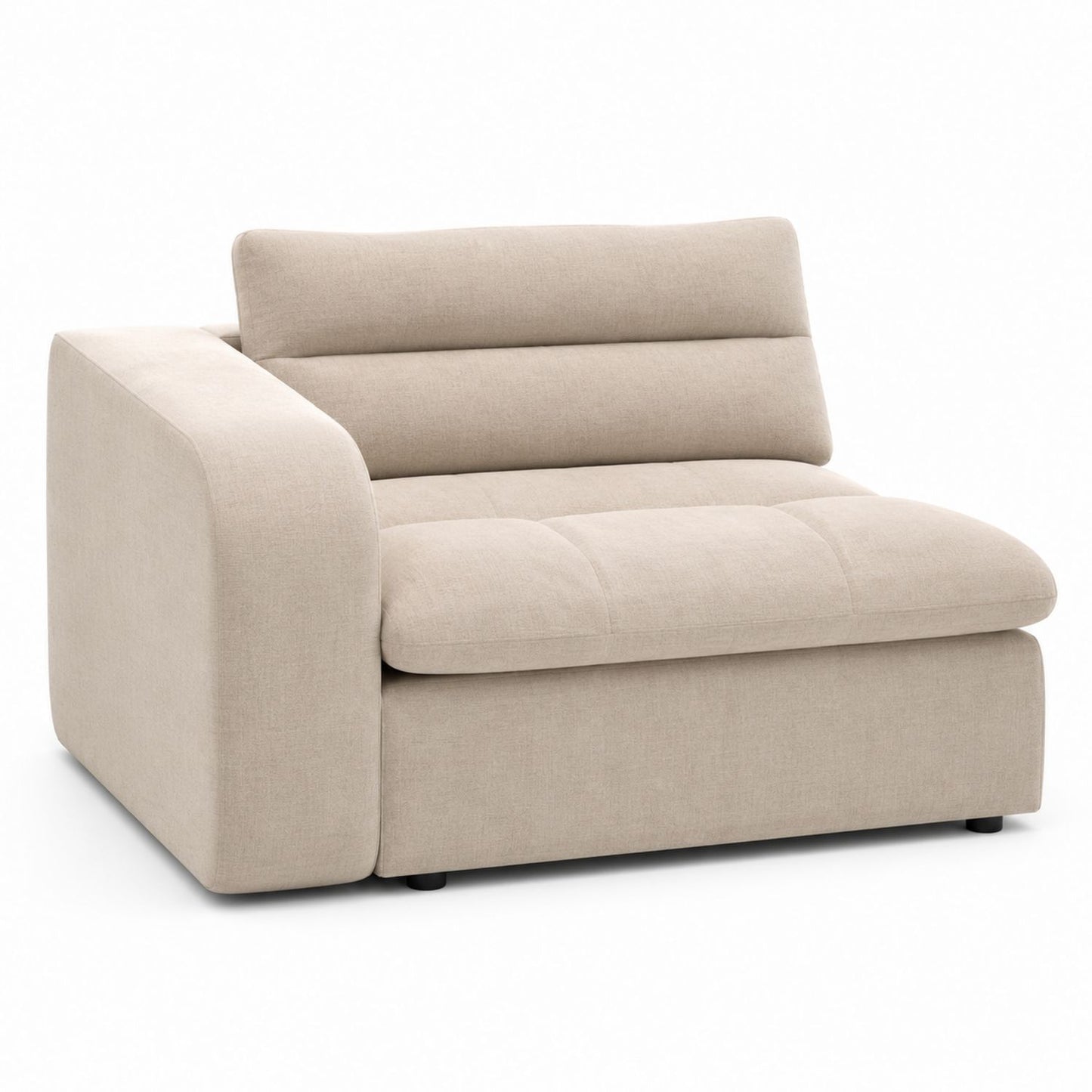 Sofa narożna z tkaniny 120 cm Beżowa