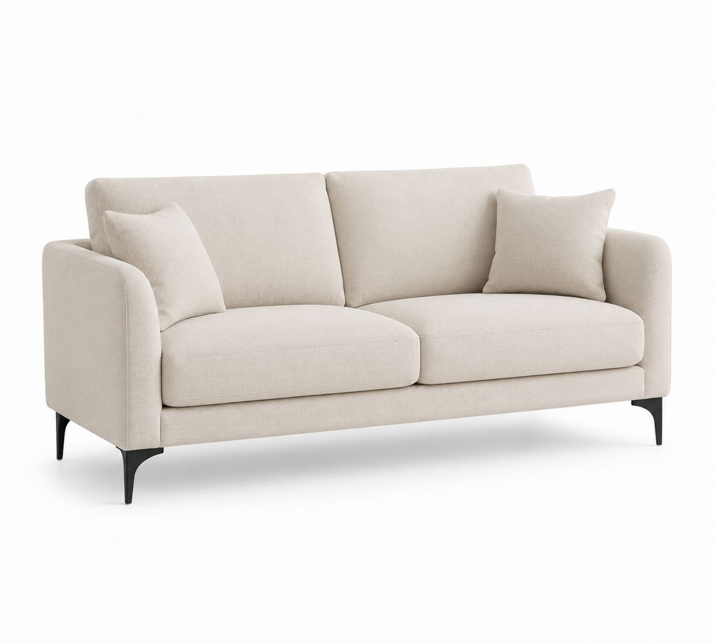 Sofa 3-osobowa z tkaniny z metalowymi nogami