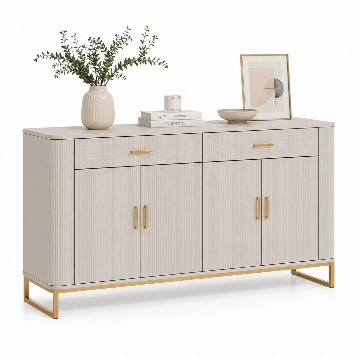 Kredens z płyty MDF z metalowymi uchwytami 120 cm