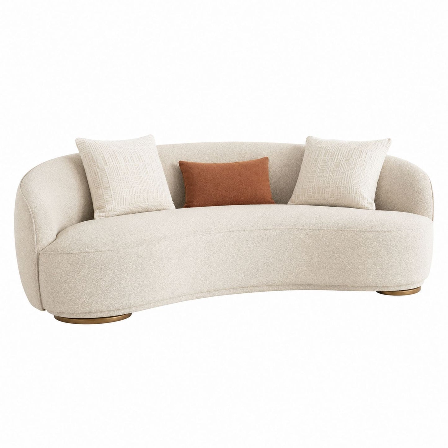 Sofa Zakrzywiona z Tkaniny z Poduszkami