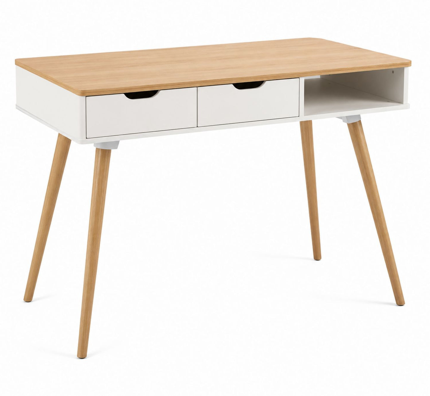 Biurko z drewna dębowego i płyty MDF z szufladami 120x60x75 cm