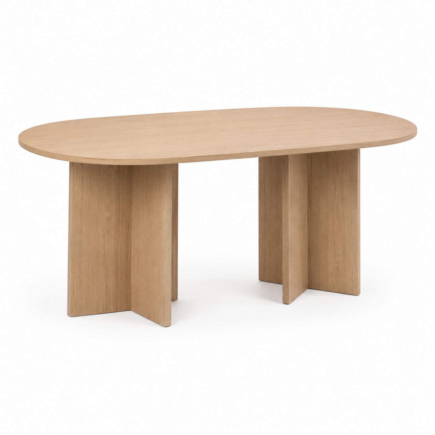 Stół jadalniany z MDF z dębową okleiną owalny 180x90x75 cm