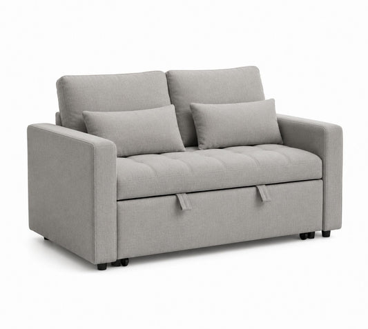 Rozkładana sofa z tkaniny Szara 160x90 cm