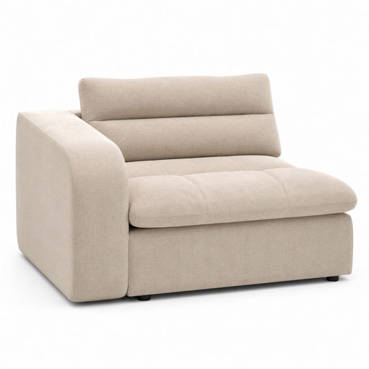 Sofa narożna z tkaniny 120 cm Beżowa