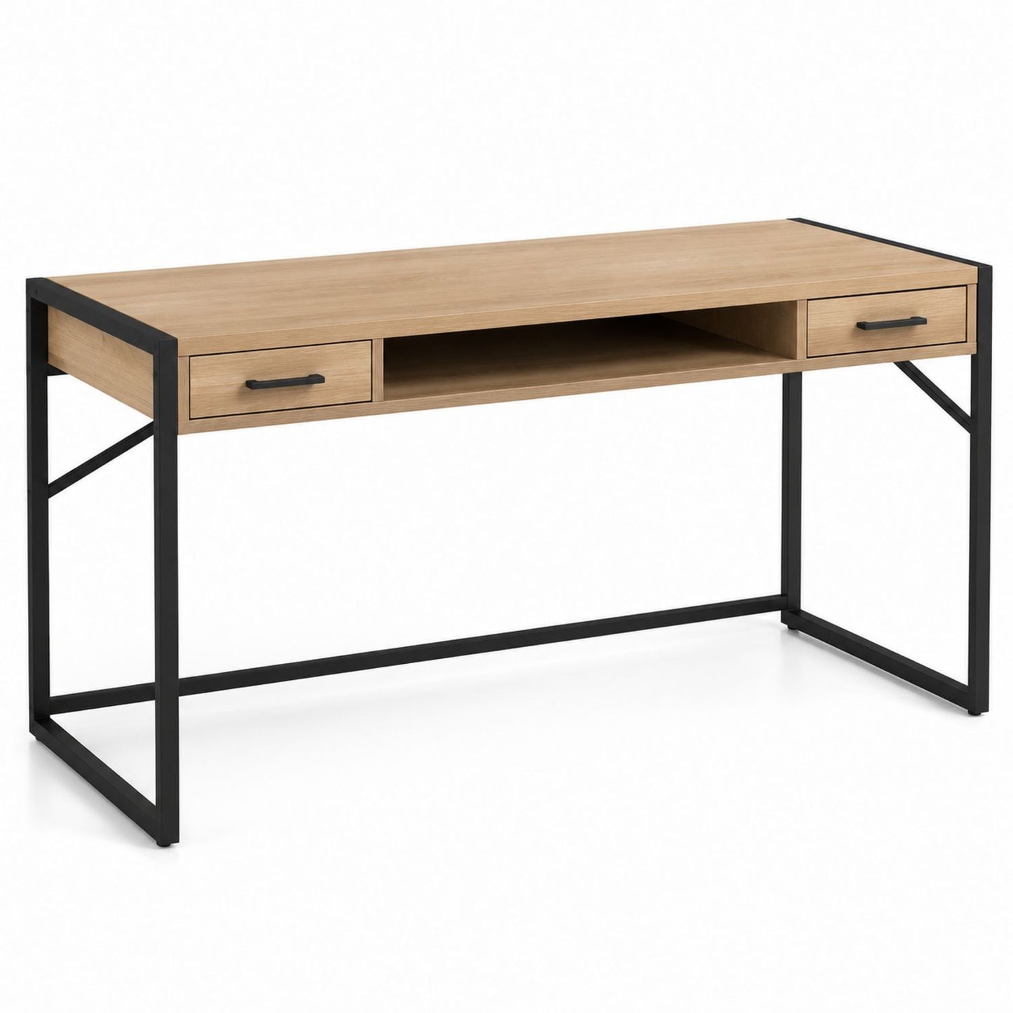 Biurko drewniane i metalowe z szufladami 120x60x75cm